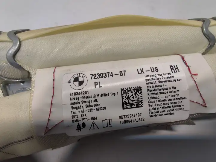 BMW 3 F30 F35 F31 (2012 - 2018) 7239374 Боковая подушка безопасности шторка — фото 3