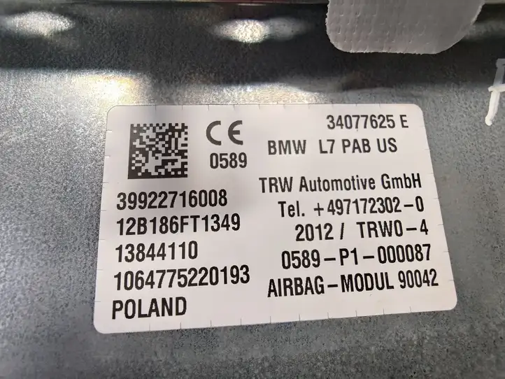 BMW 3 F30 F35 F31 (2012 - 2018) 9227160 Подушка безопасности пассажира — фото 4