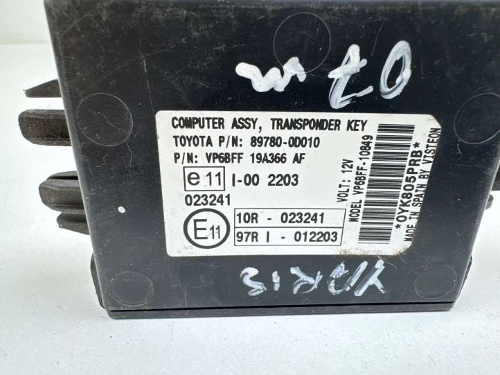 Toyota Yaris (2005 - 2009)  897800D010 Блок управления иммобилайзера