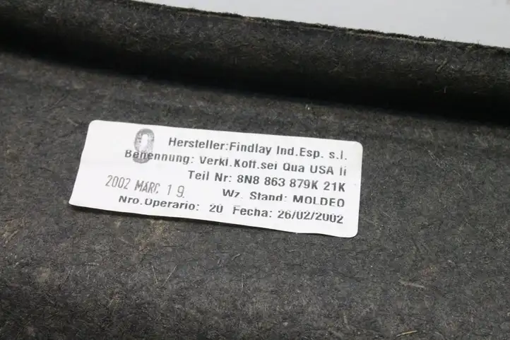 Audi TT Mk1 (1998 - 2003) 8N8863879K Боковая обшивка багажника — фото 5