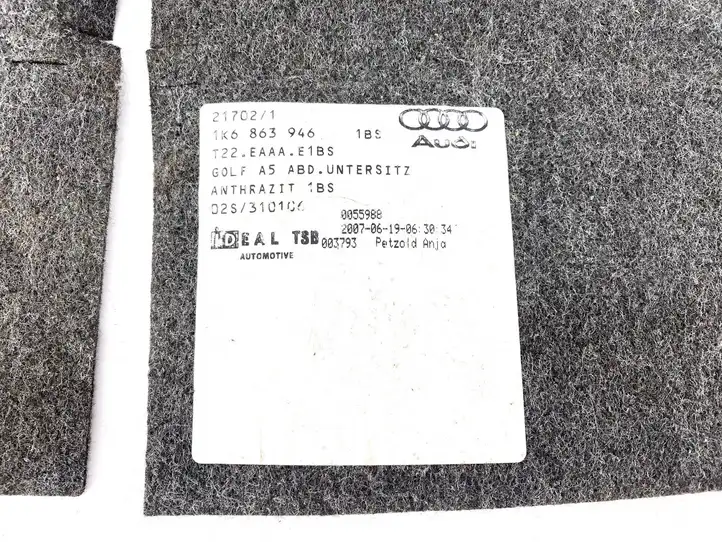 Audi A3/S3 8P (2004 - 2008) 1K6863946 Задний коврик салона — фото 2