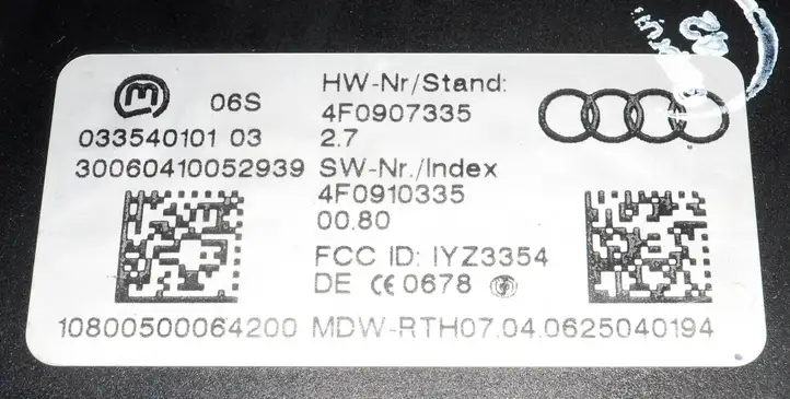 Audi A6 S6 C6 4F (2004 - 2008) 4f0907335 Блок бесключевого доступа — фото 4