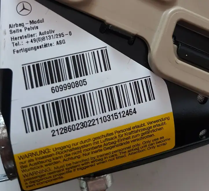 Mercedes-Benz E W212 (2009 - 2016) 609990805 Подушка безопасности сиденья — фото 3