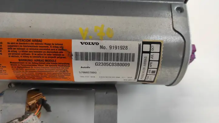 Volvo V70 (2000 - 2004) 9191928 Подушка безопасности пассажира — фото 1