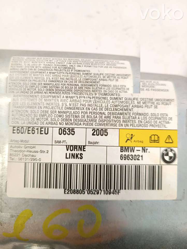 BMW 5 E60 E61 (2004 - 2010)  6963021 Подушка безопастности передней двери