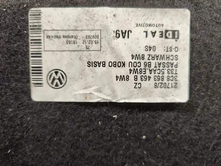 Volkswagen PASSAT CC (2008 - 2012) 3C8863463B Коврик багажника — фото 3