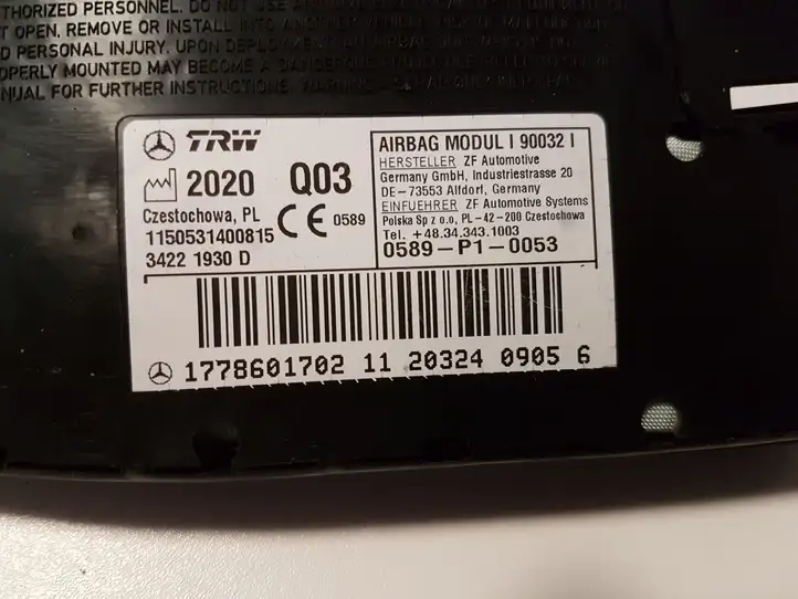 Mercedes-Benz CLA C118,X118 (2019 - ) 1778601702 Подушка безопасности сиденья — фото 4