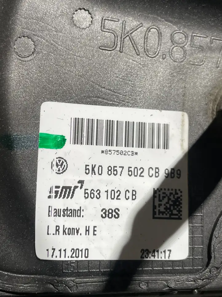 Volkswagen Golf VI (2009 - 2013) 5K0857502CB Боковое зеркало с электроприводом — фото 6