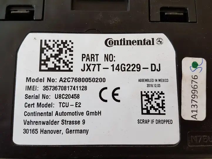 Ford Focus (2019 - ) JX7T14G229DJ Bluetooth модуль — фото 2