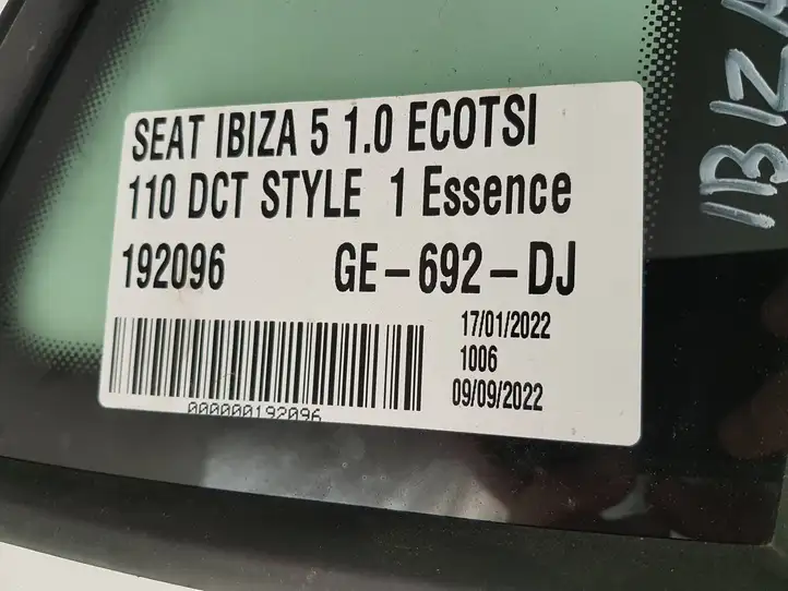 Seat Ibiza V (KJ) (2017 - ) 6F0845298AH Заднее боковое стекло — фото 3