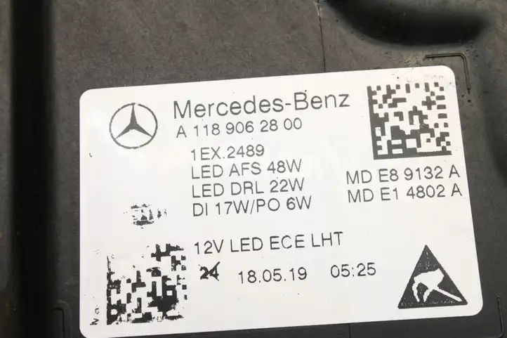 Mercedes-Benz CLA C118,X118 (2019 - ) A1189062800 Передняя фара — фото 2