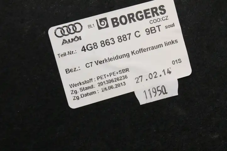 Audi A7 S7 4G (2010 - 2014) 4G8863887C Боковая обшивка багажника — фото 3