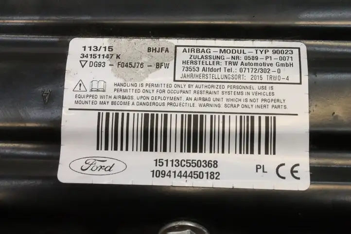 Ford Mondeo MK V (2014 - ) DG93F045J76BFW Коленная подушка безопасности — фото 4