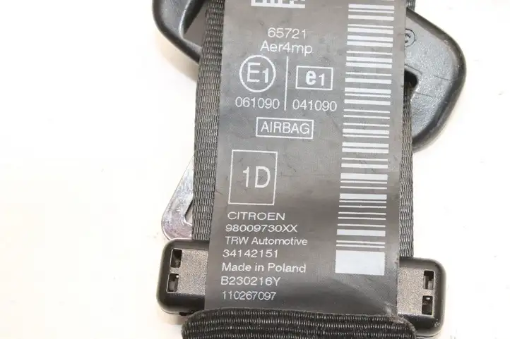 Citroen C4 Cactus (2014 - 2017) 98009730XX Передний ремень безопасности — фото 7