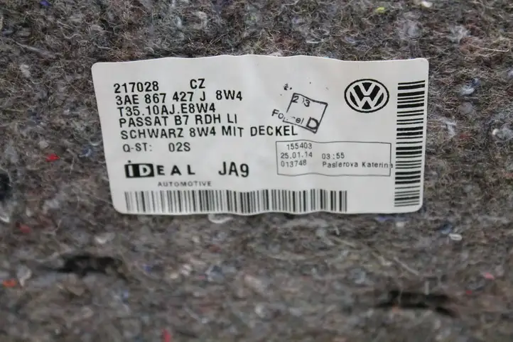 Volkswagen PASSAT B7 (2011 - 2014) 3AE867427J Боковая обшивка багажника — фото 9