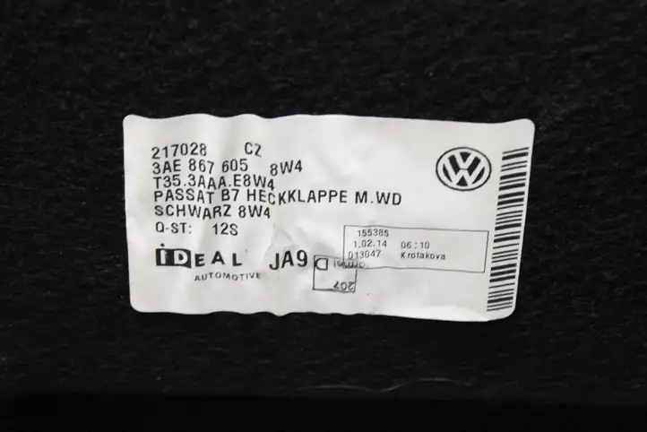 Volkswagen PASSAT B7 (2011 - 2014) 3AE867605 Задняя боковая обшивка салона — фото 6