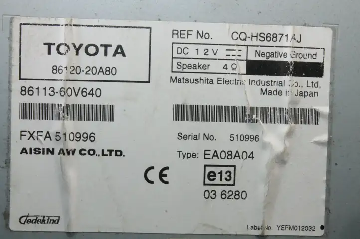 Toyota Avensis T270 (2009 - 2012) 8612020A80 Магнитола / мультимедийная система — фото 5