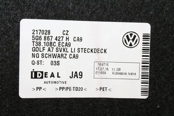 Volkswagen Golf VII (2013 - 2019) 5G6867427H Боковая обшивка багажника — фото 9