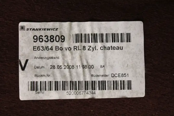 BMW 6 E63 E64 (2002 - 2010) 7127624 Задний коврик салона — фото 9
