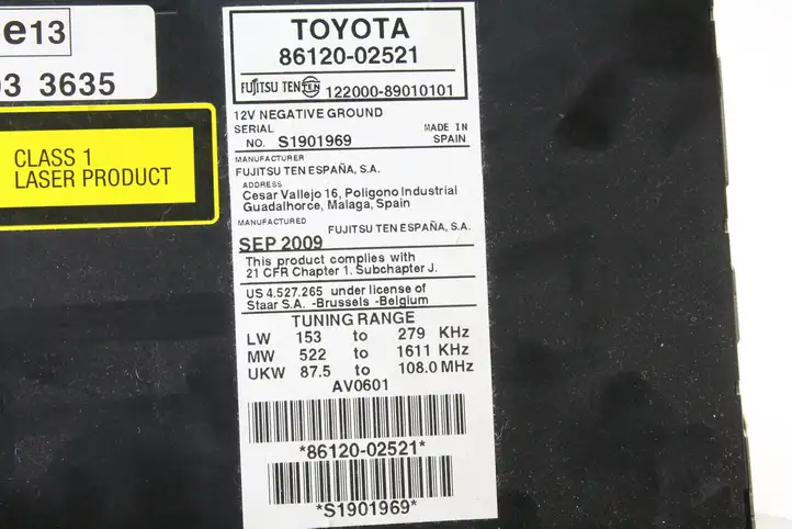 Toyota Auris 150 (2006 - 2012) 8612002521 Магнитола / мультимедийная система — фото 6