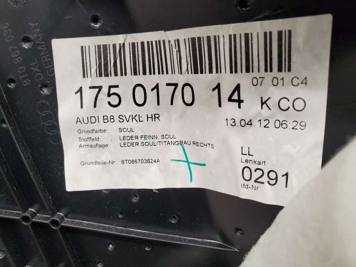 Audi S5 8T (2011 - 2016)  8T0867036 Задняя боковая панель, обшивка купе