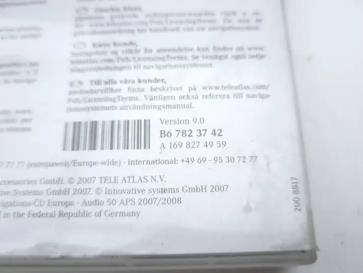 Mercedes-Benz A W169 (2004 - 2012) A1698274959 Навигационные карты CD/DVD — фото 9