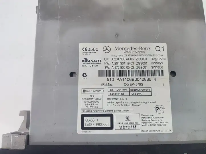 Mercedes-Benz C W204 (2007 - 2014) A2049004406 Магнитола / мультимедийная система — фото 3