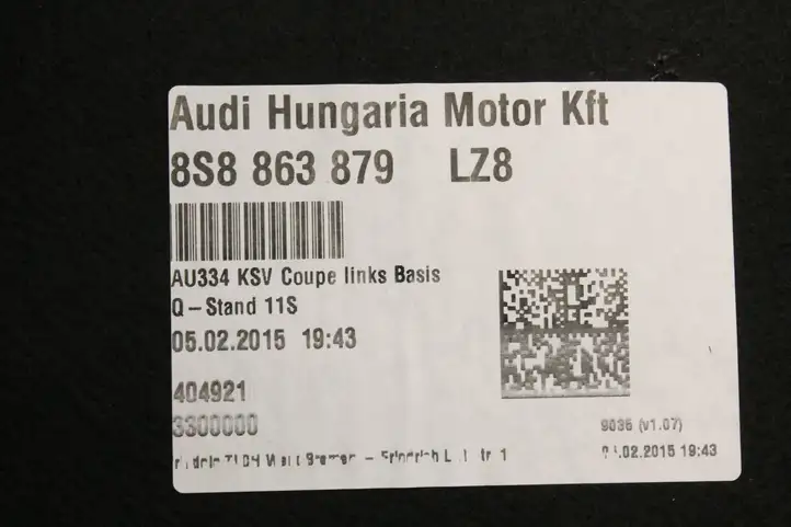 Audi TT TTS RS Mk3 8S (2014 - 2018) 8S8863879 Боковая обшивка багажника — фото 7
