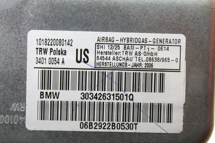 BMW X3 E83 (2003 - 2010) 30342631501Q Подушка безопасности двери — фото 3