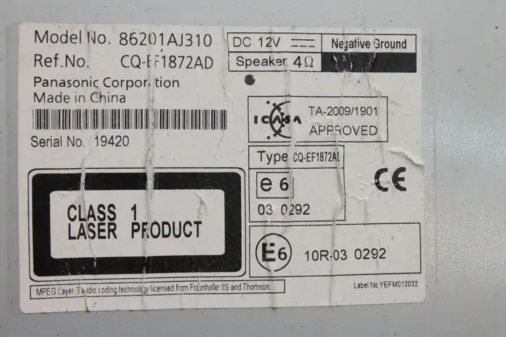 Subaru Legacy (2009 - 2013) 86201AJ310 Магнитола / мультимедийная система — фото 8