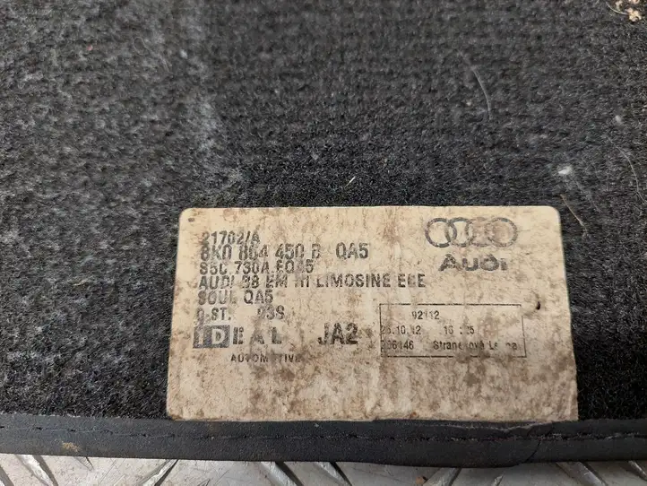 Audi A4 S4 B8 8K (2007 - 2011) 8K0864450B Задний коврик салона — фото 3