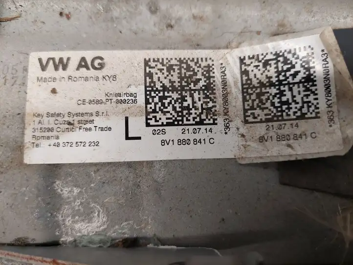 Audi A3/S3 8V (2012 - 2016) 8V1880841C Коленная подушка безопасности — фото 3