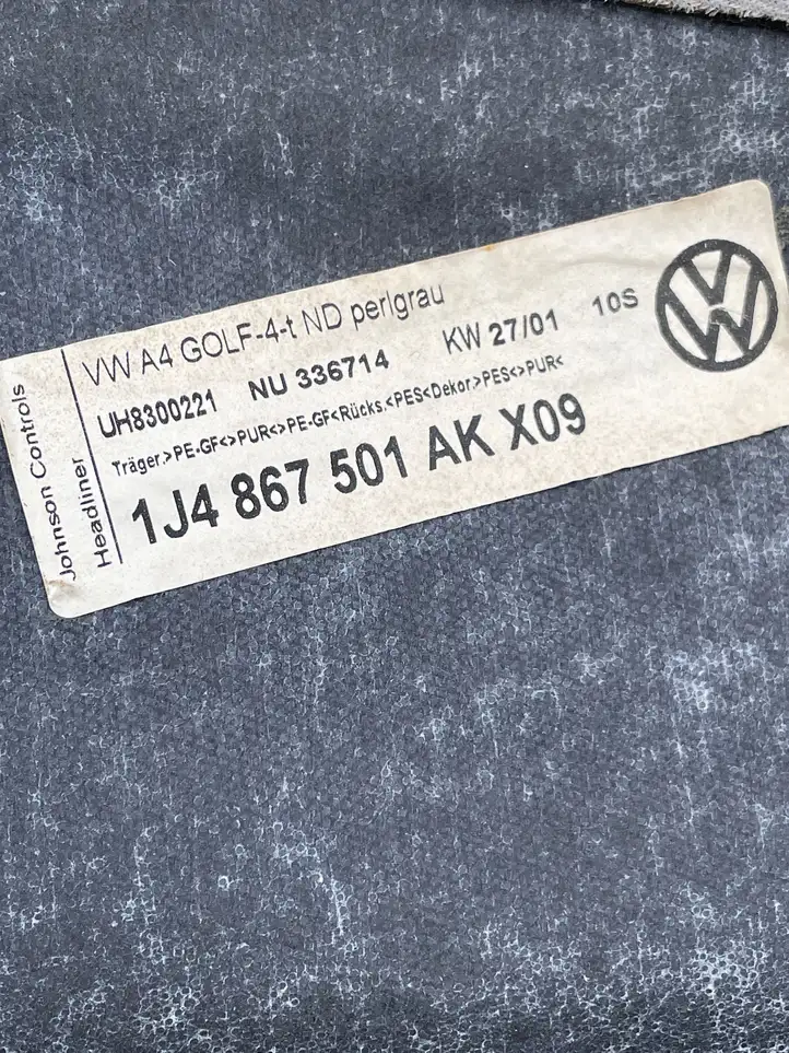 Volkswagen Golf IV (1998 - 2005) 1J4867501 Потолочная обшивка — фото 3