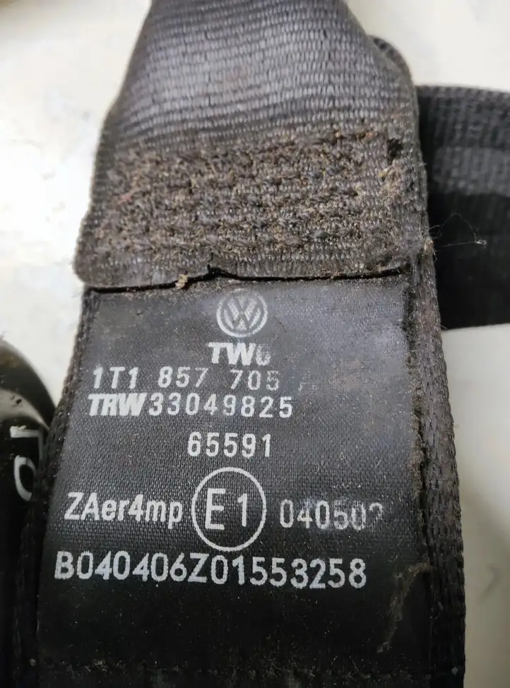 Volkswagen Touran I (2003 - 2010) 1T1857705A Передний ремень безопасности — фото 6