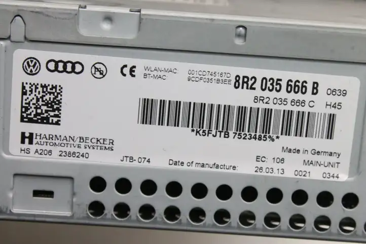 Audi A5 8T 8F (2011 - 2016) 8R2035666B Магнитола / мультимедийная система — фото 7