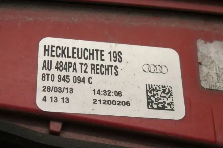 Audi A5 8T 8F (2011 - 2016) 8T0945094C Задний фонарь в крышке багажника — фото 7