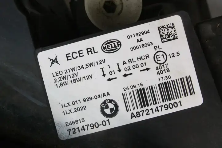 BMW 1 F20 F21 (2011 - 2019) 7214790 Передняя фара — фото 7