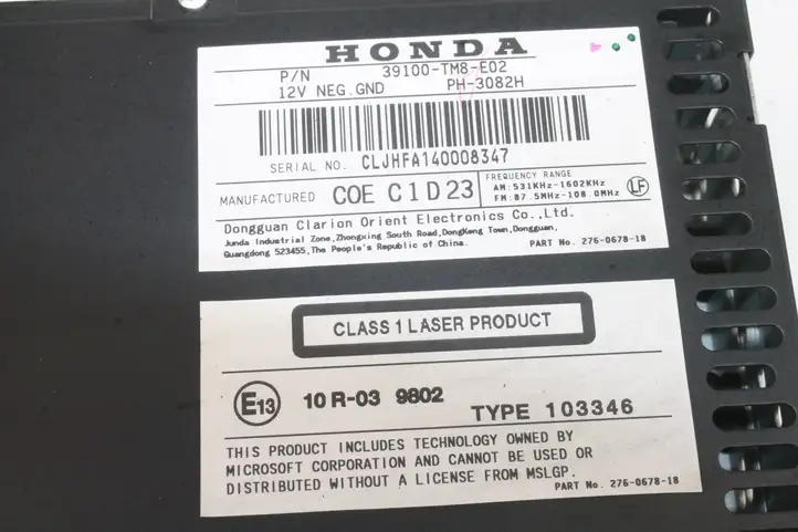 Honda Insight (2009 - 2011) 39100TM8E02 Магнитола / мультимедийная система — фото 6