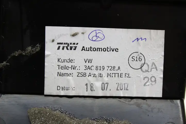 Volkswagen PASSAT CC (2008 - 2012) 3AC819728A Воздушная решетка панели — фото 3