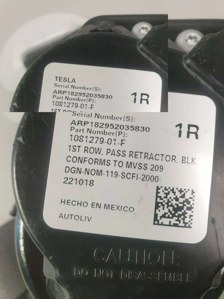 Tesla Model 3 (2017 - 2023)  108127901F Комплект ремней безопасности