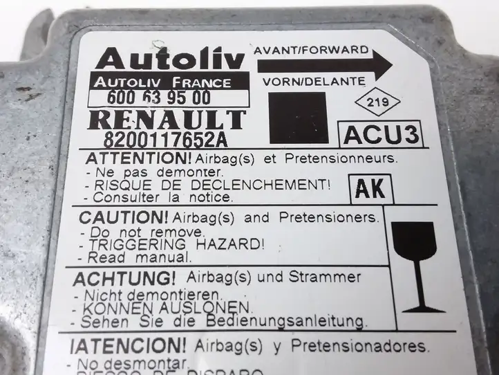 Renault Scenic I (1996 - 2003) 600639500 Блок управления SRS — фото 4