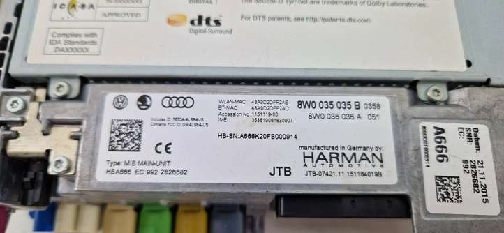 Audi A4 (2015 - 2019)  8W0035035A Блок управления MMI