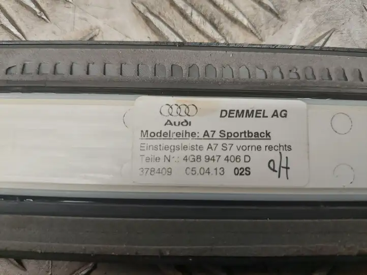 Audi A7 S7 4G (2010 - 2014) 4G8947406D Внутренняя отделка переднего порога — фото 2