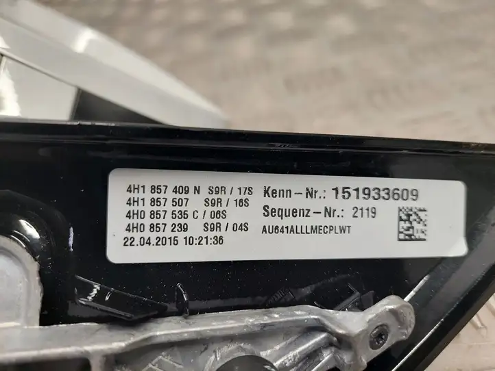 Audi A8 S8 D4 4H (2013 - 2017) 4H1857409N Боковое зеркало с электроприводом — фото 4