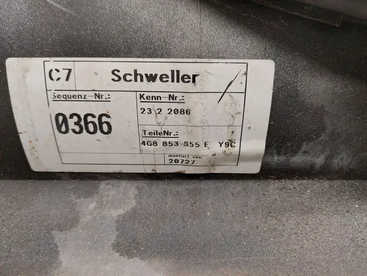 Audi A7 S7 4G (2010 - 2014) 4G8853855E Порог кузова — фото 13