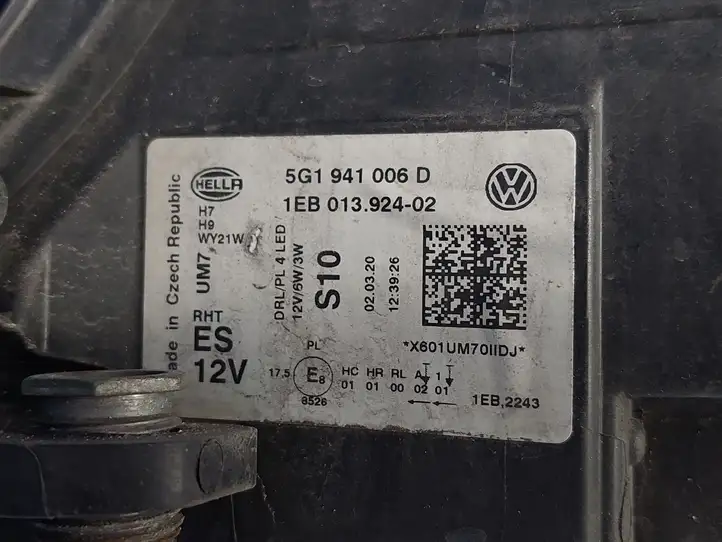 Volkswagen Golf VII (2013 - 2019) 5G1941006D Передняя фара — фото 15