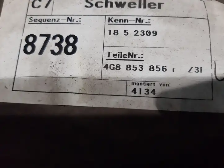 Audi A7 S7 4G (2010 - 2014) 4G8853856F Порог кузова — фото 5