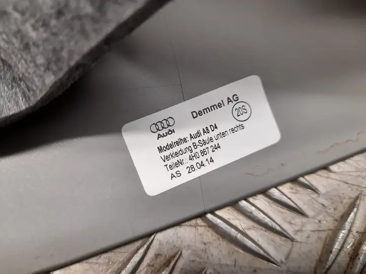 Audi A8 S8 D4 4H (2013 - 2017) 4H0867244 Нижняя обшивка стойки B — фото 2