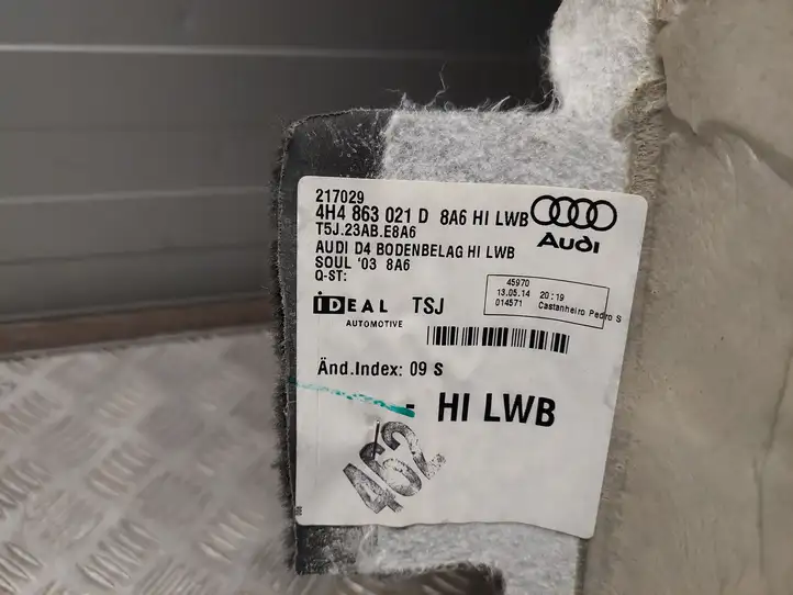Audi A8 S8 D4 4H (2013 - 2017) 4H4863021D Задний коврик салона — фото 3