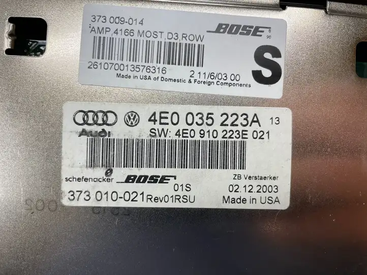 Audi A8 S8 D3 4E (2005 - 2007) 4E0035223A Усилитель звука — фото 4